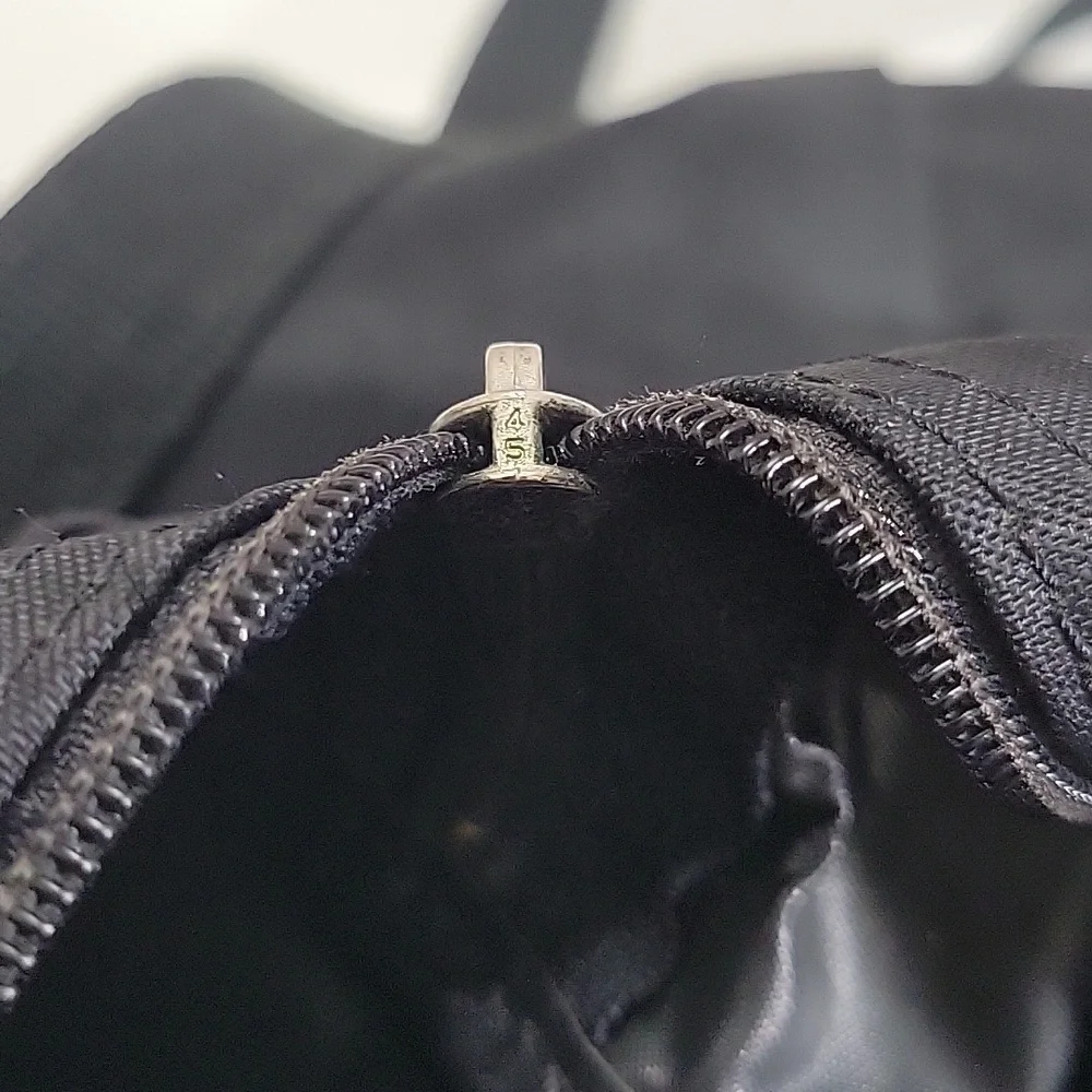 Black Nylon/Leather Backpack Bag